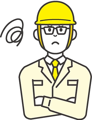 困る作業着の男性