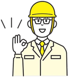 OKサインをする建設作業着の男性のイメージ